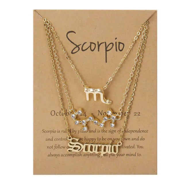 Zodiac Sign Pendant Necklace